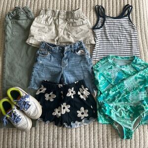 Zara, H&M, NikeKids Mixed Casual Bottoms & Swim Set - Green, Beige, Denim, Black